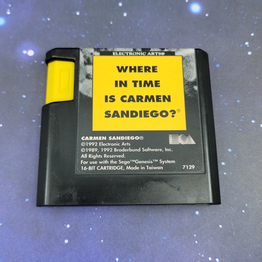 Where in Time is Carmen Sandiego Sega Genesis EA 1992 CIB Case Manual Cartridge